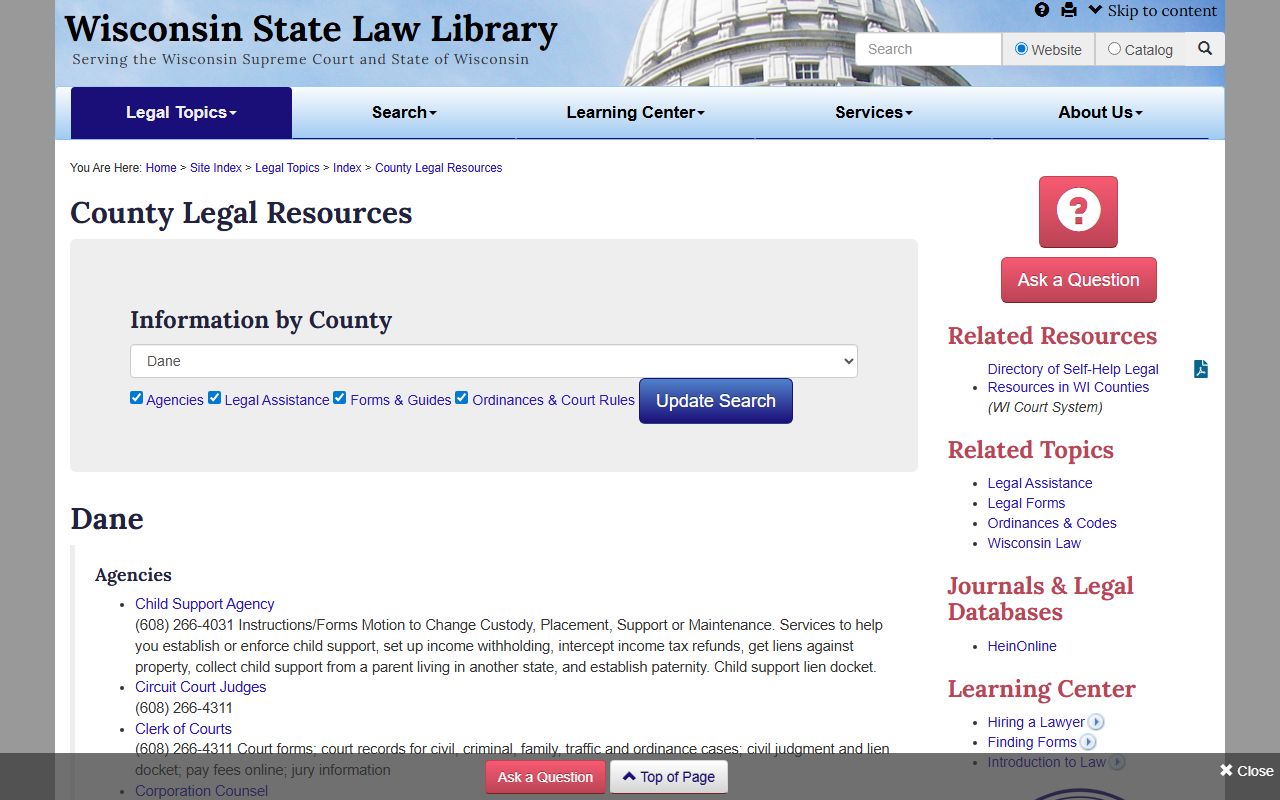 Madison Criminal Records Dane County legal resources