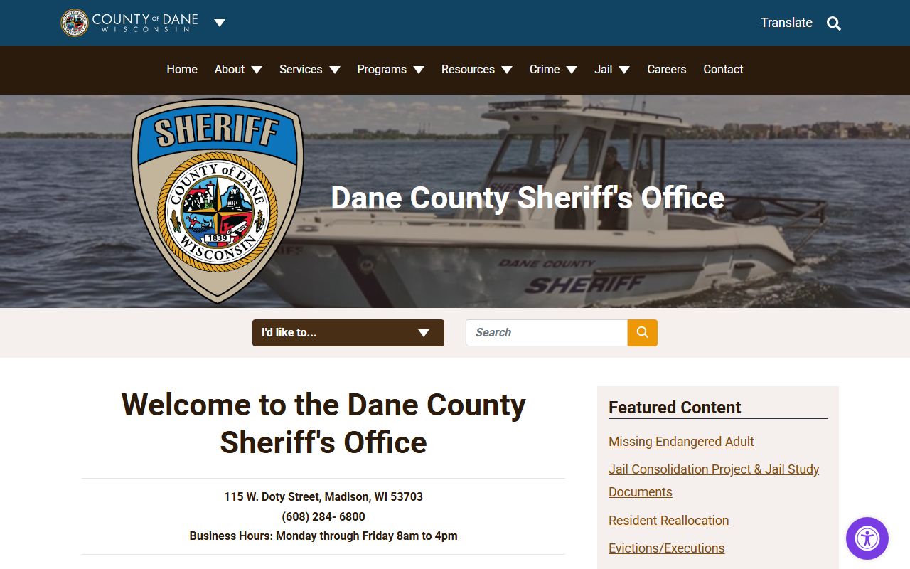 Dane County criminal records at the sheriff's office