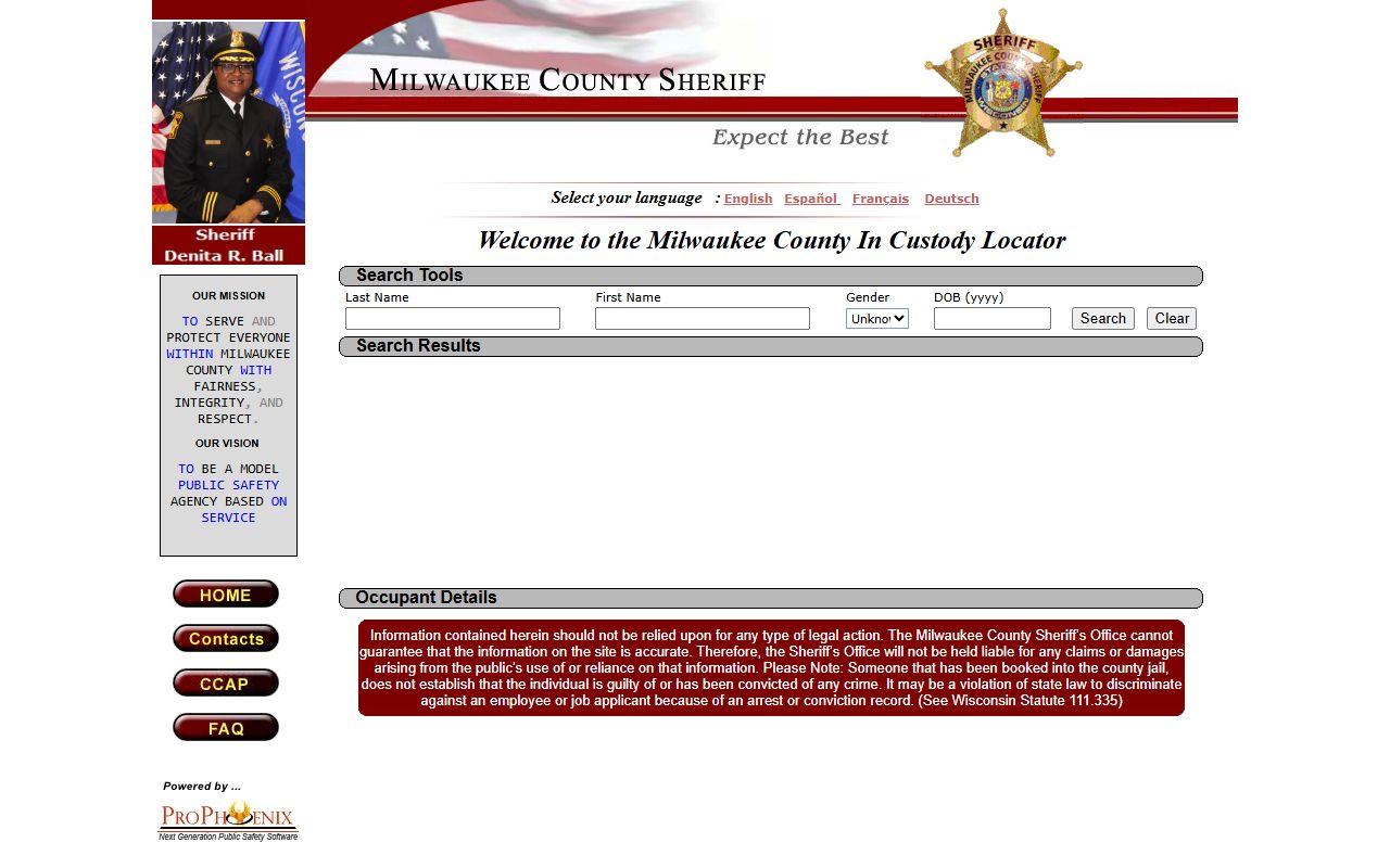 Milwaukee County Criminal Records in-custody locator