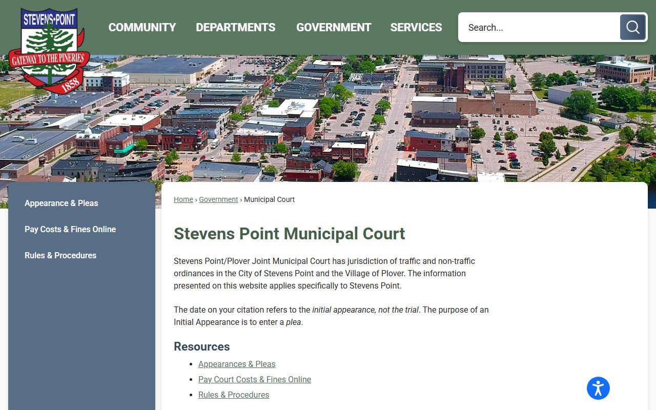Portage County Criminal Records Stevens Point municipal court