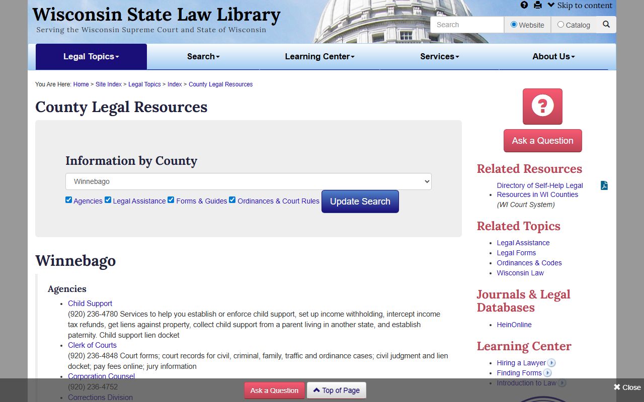 Winnebago County Criminal Records legal resources